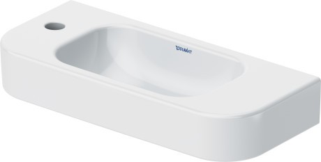 Lavoar asimetric Duravit Happy D.2 50x22cm orificiu baterie stanga fara preaplin alb