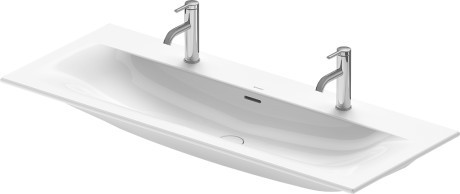 Lavoar dublu Duravit Viu 123x49cm montare pe mobilier WonderGliss alb