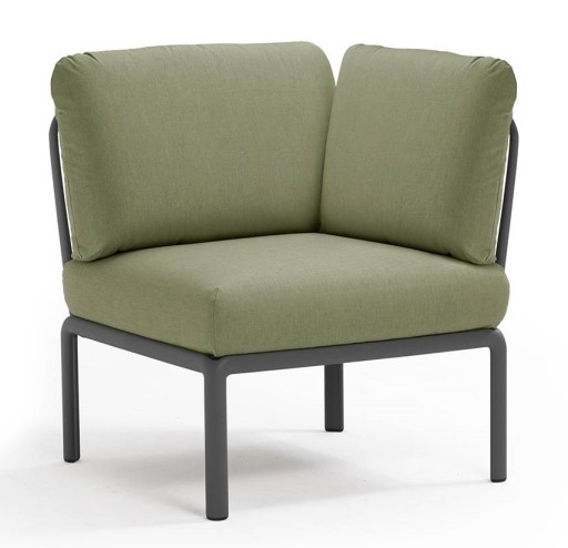 Element de colt Nardi Komodo 5 78cm cadru antracit perne verde giungla Sunbrella