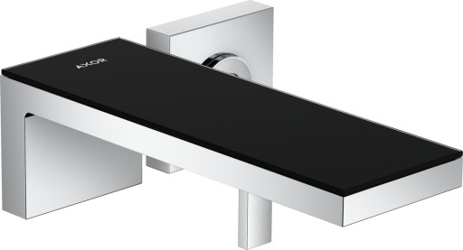 Baterie lavoar Hansgrohe Axor MyEdition cu pipa 221mm montaj incastrat necesita corp ingropat crom/sticla neagra