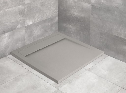 Cadita dus patrata slim Radaway Teos C 90x90x4cm marmura ciment