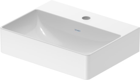 Lavoar Duravit DuraSquare 45x35 cm fara preaplin WonderGliss cu capac ceramic pentru ventil inclus si finisaj suplimentar