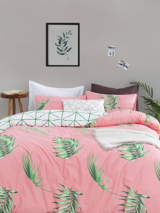 Lenjerie de pat dubla Super King (US) (ES), Barbara - Green, Mijolnir, Bumbac Ranforce