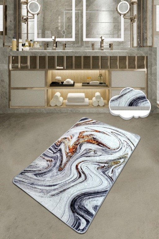 Covoras de baie, Chilai, Blur (80 x 100), 80x100 cm, Catifea, Multicolor