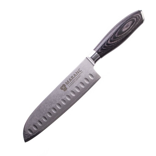 Cutit santoku profesional Maranc, otel de damasc, 18 cm, M46