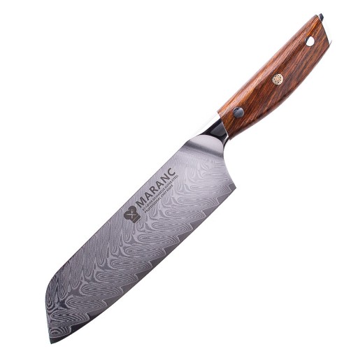 Cutit santoku profesional Maranc, otel de damasc, 18 cm, M21