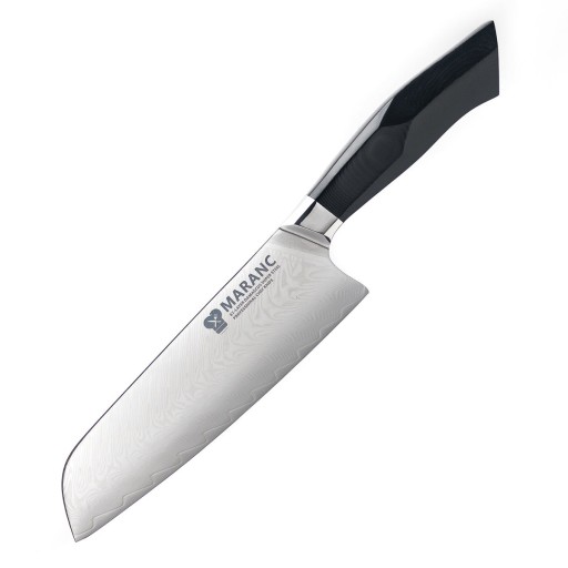 Cutit santoku profesional Maranc, otel de damasc, 18 cm, M186