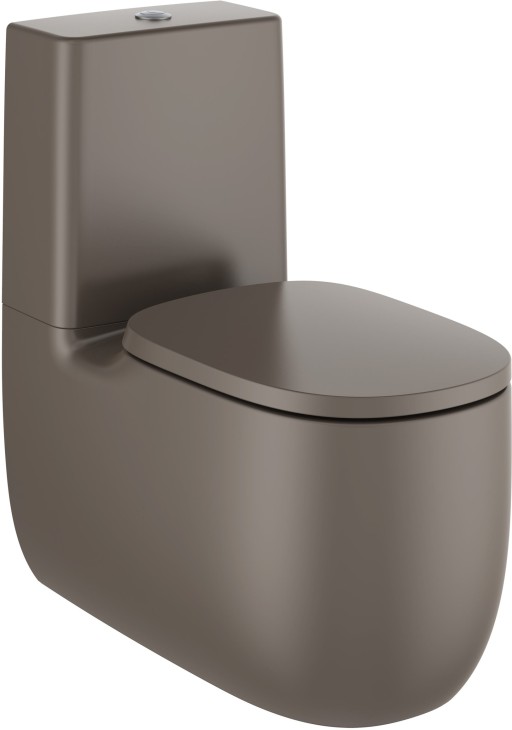 Vas wc Roca Beyond Rimless back-to-wall pentru rezervor asezat 395x705mm cafea