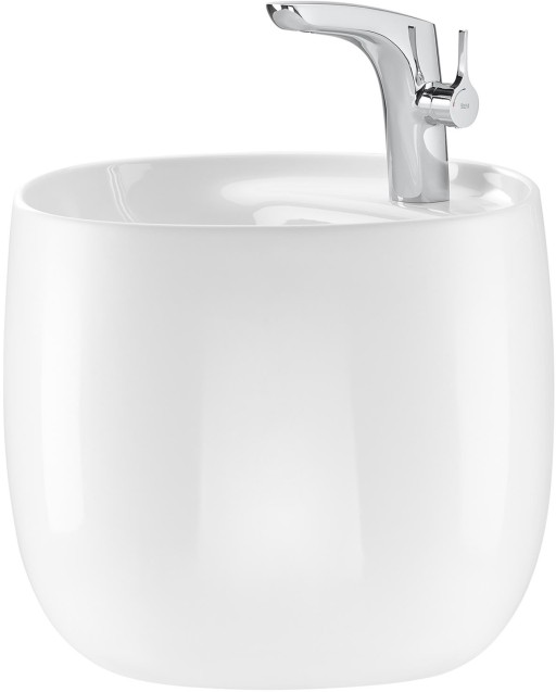 Lavoar Roca Beyond 460x470x380mm cu semipedestal integrat alb