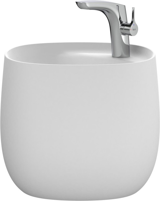 Lavoar Roca Beyond 460x470x380mm cu semipedestal integrat alb mat