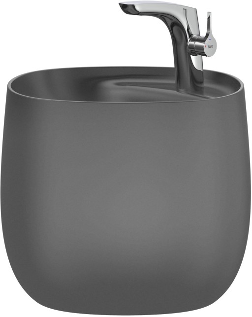 Lavoar Roca Beyond 460x470x380mm cu semipedestal integrat negru