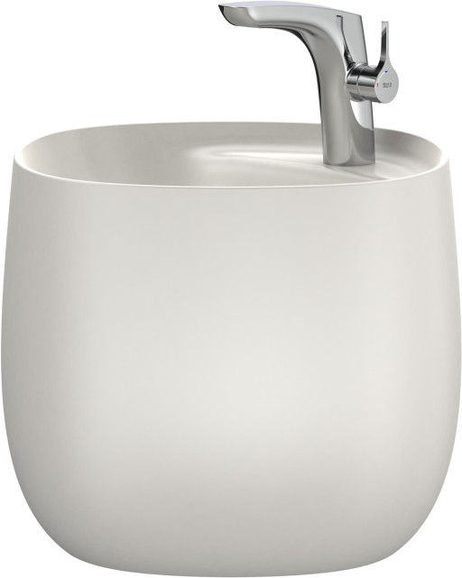 Lavoar Roca Beyond 460x470x380mm cu semipedestal integrat bej