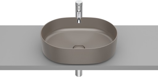 Lavoar tip bol Roca Inspira Round 500x370mm fara orificiu baterie fara preaplin montare pe blat cafea