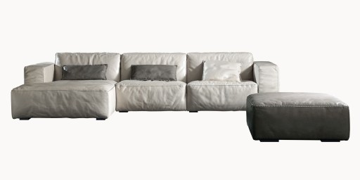 Canapea de colt Gamma Dandy Oxer X31+D03 B piele Piuma E516 orientare stanga HandMade in Italy