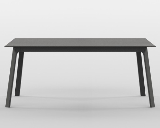 Masa Dexo Albatros 180x90cm h74cm baza metalica negru blat ceramic Vulcano Black