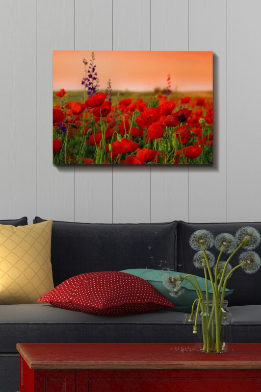 Tablou decorativ, Kanvas Tablo (50 x 70), Canvas, Lemn, Multicolor