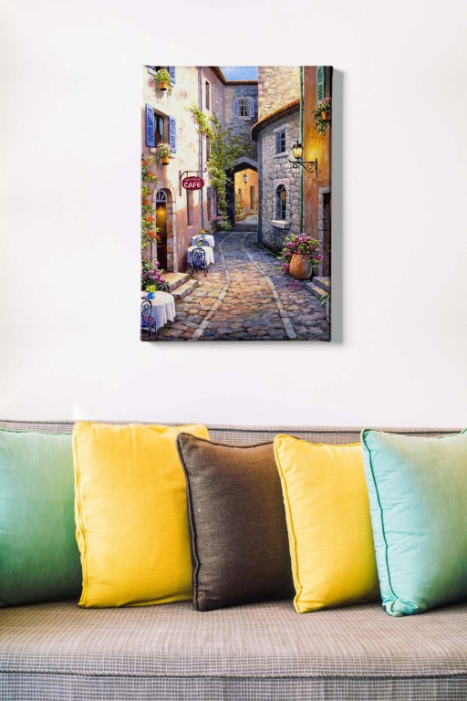 Tablou decorativ, Kanvas Tablo (50 x 70), Canvas, Lemn, Multicolor
