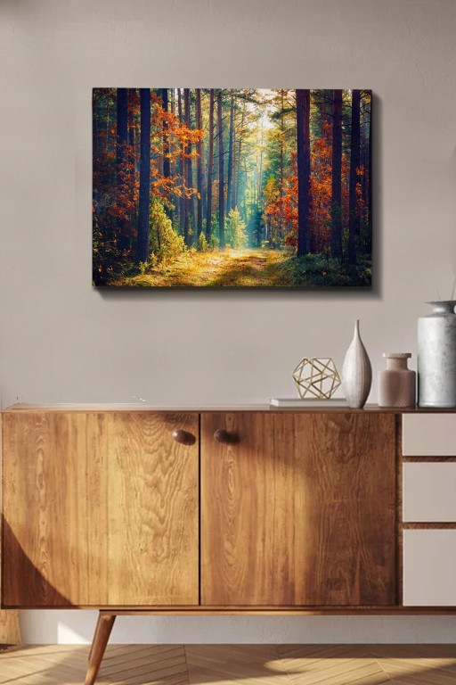Tablou decorativ, Kanvas Tablo (50 x 70), Canvas, Lemn, Multicolor