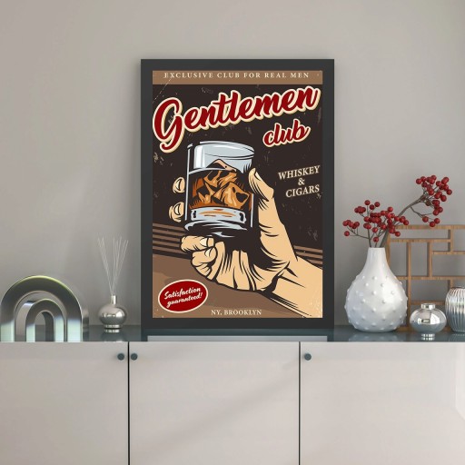 Tablou decorativ, Gentlemen Club (35 x 45), MDF , Polistiren, Multicolor