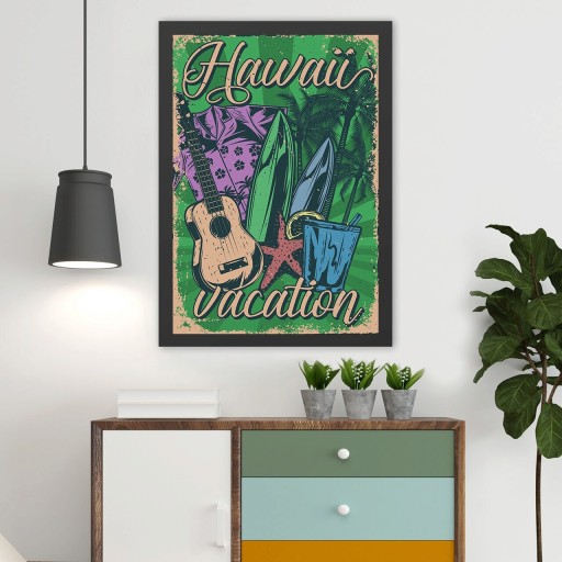 Tablou decorativ, Hawaii 3 (35 x 45), MDF , Polistiren, Multicolor
