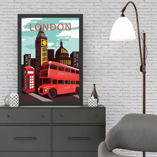 Tablou decorativ, London 8 (35 x 45), MDF , Polistiren, Multicolor