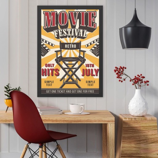 Tablou decorativ, Movie Festival (35 x 45), MDF , Polistiren, Multicolor