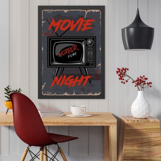 Tablou decorativ, Movie Night (35 x 45), MDF , Polistiren, Multicolor