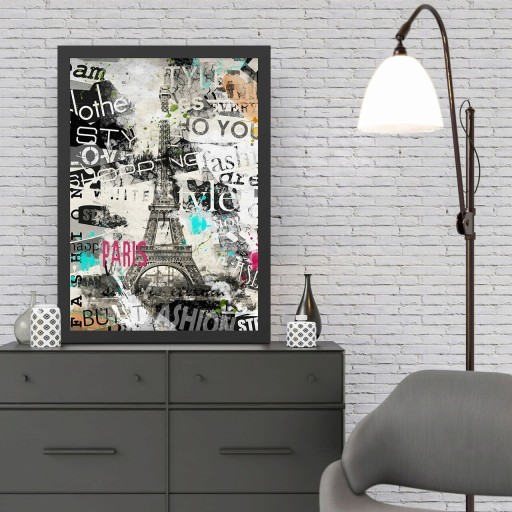 Tablou decorativ, Paris (35 x 45), MDF , Polistiren, Multicolor