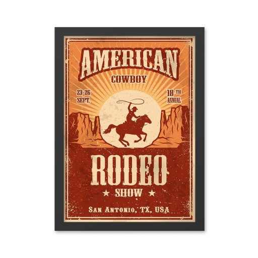 Tablou decorativ, Rodeo Show (35 x 45), MDF , Polistiren, Multicolor