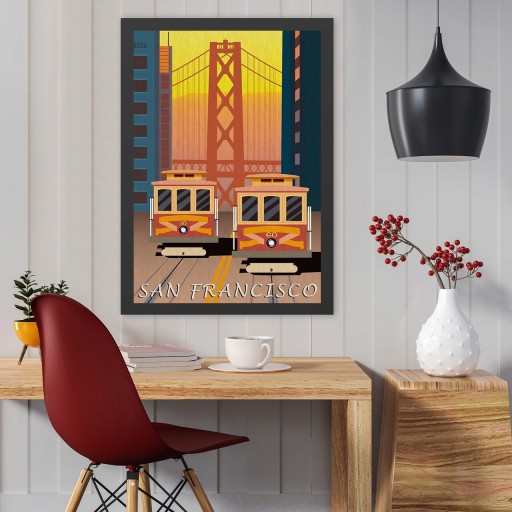 Tablou decorativ, San Francisco (35 x 45), MDF , Polistiren, Multicolor