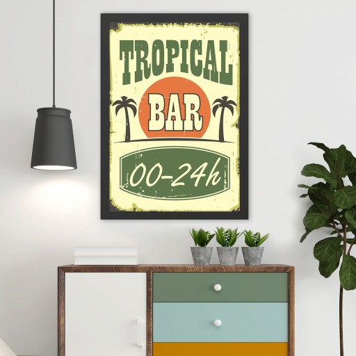 Tablou decorativ, Tropical Bar (35 x 45), MDF , Polistiren, Multicolor