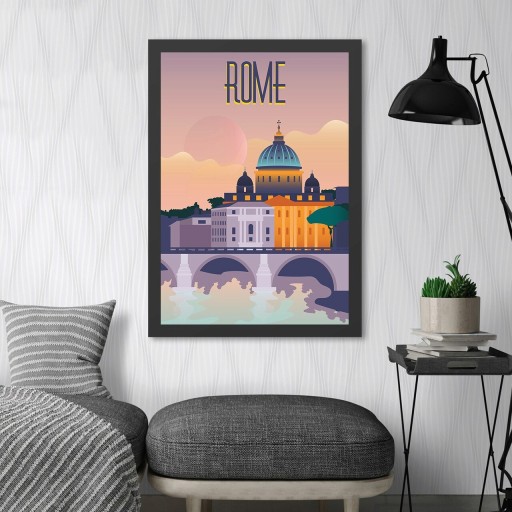 Tablou decorativ, Rome (40 x 55), MDF , Polistiren, Multicolor