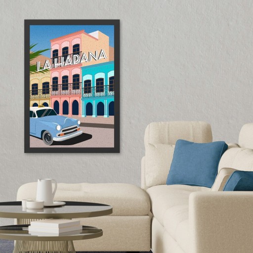 Tablou decorativ, Lahabana (55 x 75), MDF , Polistiren, Multicolor