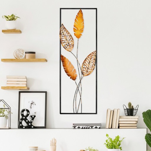 Decoratiune de perete, Timeyi 2, Metal, Dimensiune: 32 x 90 cm, Multicolor