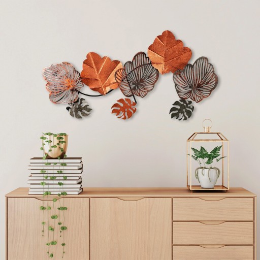 Decoratiune de perete, Zhoushan 2, Metal, Dimensiune: 80 x 42 cm, Multicolor