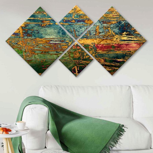 Set 4 tablouri decorative, 4MDF10944245, MDF, Imprimat UV, Multicolor