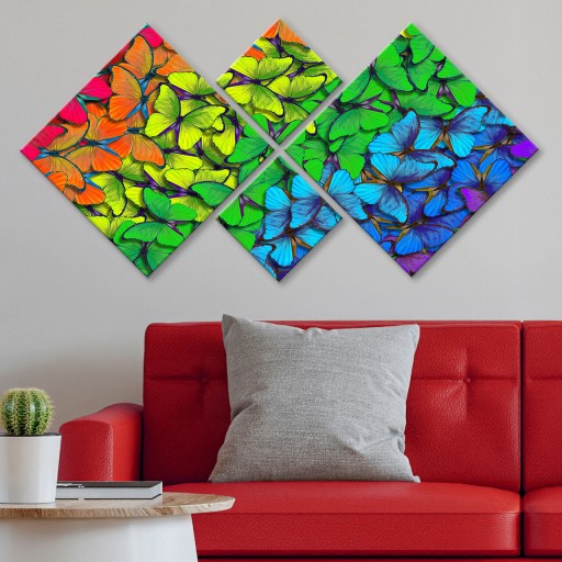 Set 4 tablouri decorative, 4MDF1270004971, MDF, Imprimat UV, Multicolor
