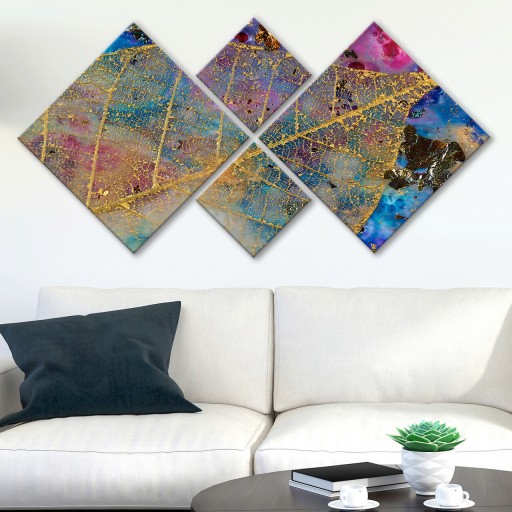 Set 4 tablouri decorative, 4MDF132235490, MDF, Imprimat UV, Multicolor