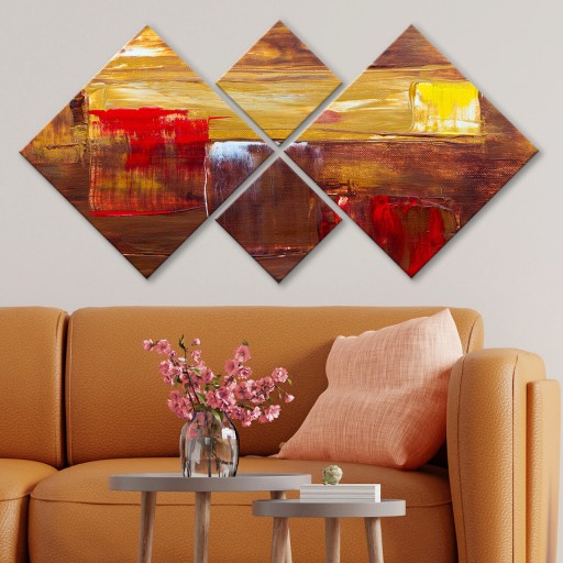Set 4 tablouri decorative, 4MDF1427684, MDF, Imprimat UV, Multicolor