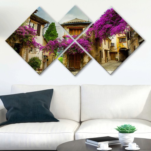 Set 4 tablouri decorative, 4MDF145666070, MDF, Imprimat UV, Multicolor