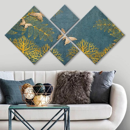 Set 4 tablouri decorative, 4MDF1572194062, MDF, Imprimat UV, Multicolor