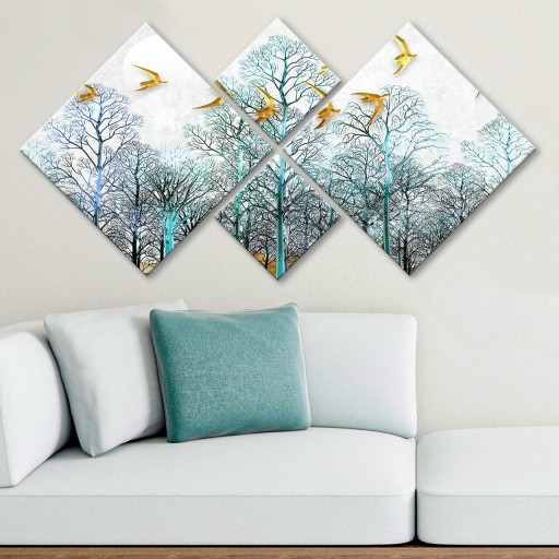 Set 4 tablouri decorative, 4MDF1715299114, MDF, Imprimat UV, Multicolor