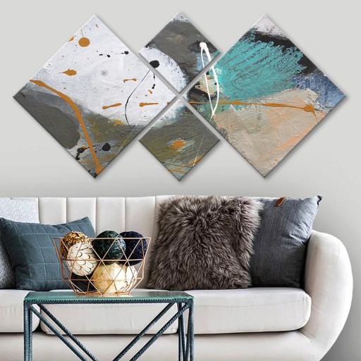 Set 4 tablouri decorative, 4MDF1832594821, MDF, Imprimat UV, Multicolor