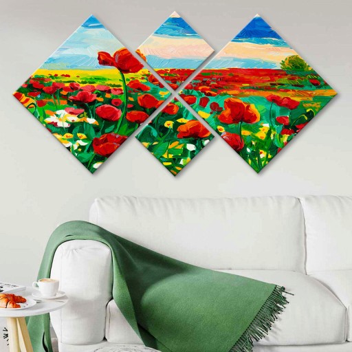 Set 4 tablouri decorative, 4MDF18370705, MDF, Imprimat UV, Multicolor