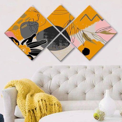 Set 4 tablouri decorative, 4MDF18431275424, MDF, Imprimat UV, Multicolor
