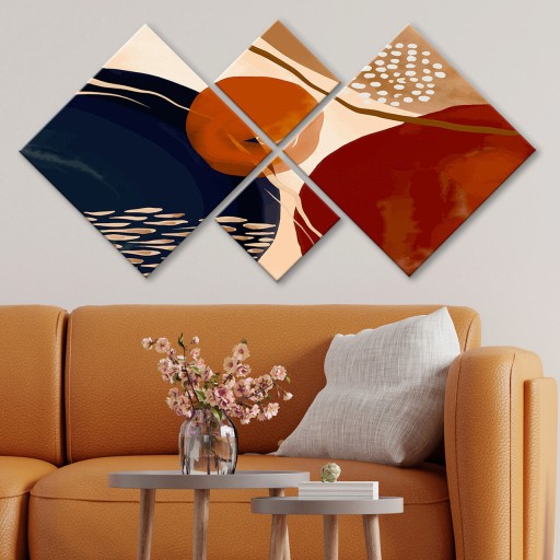 Set 4 tablouri decorative, 4MDF18504977082, MDF, Imprimat UV, Multicolor