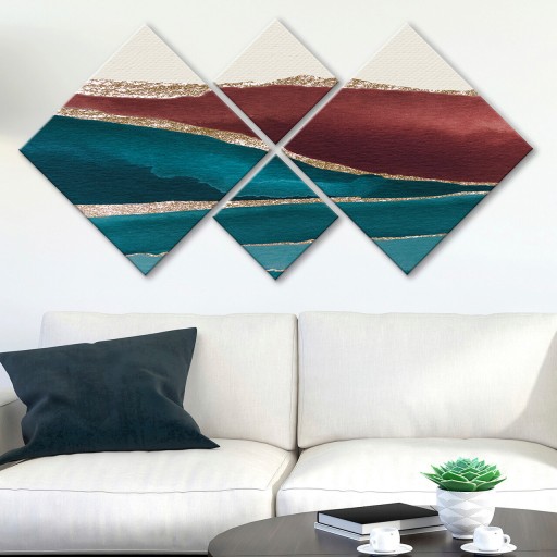 Set 4 tablouri decorative, 4MDF2051399, MDF, Imprimat UV, Multicolor