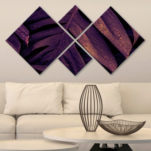 Set 4 tablouri decorative, 4MDF2310839, MDF, Imprimat UV, Multicolor