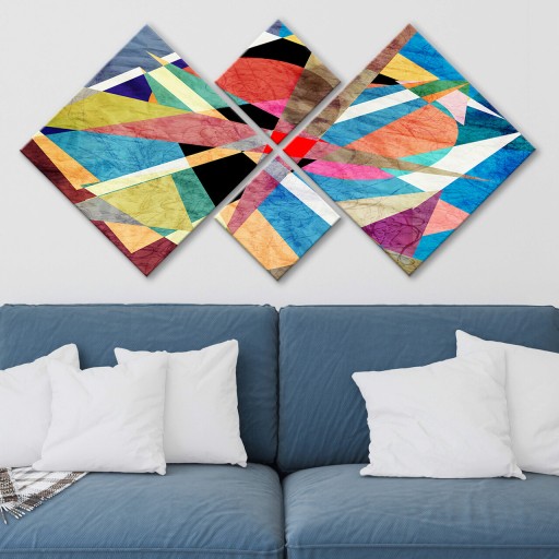 Set 4 tablouri decorative, 4MDF234625642, MDF, Imprimat UV, Multicolor
