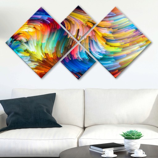 Set 4 tablouri decorative, 4MDF262592861, MDF, Imprimat UV, Multicolor